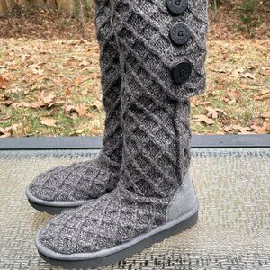 Ugg Cardy Winter Tall Knitted Lattice Boots Woman's 6